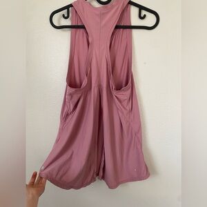 Yogalicious Slit Back Open Back Pink Tank Top